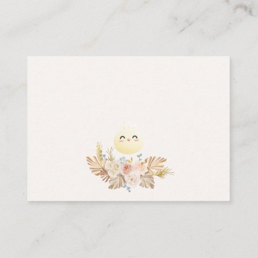 Kleine Dumpling Baby shower Luier Raffle Kaart (Achterkant)