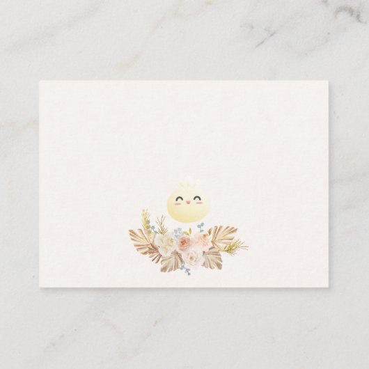 Kleine Dumpling Baby shower Luier Raffle Kaart (Achterkant)