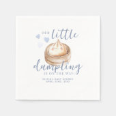Kleine Dumpling Blue Waterverf Baby shower servet (Voorkant)