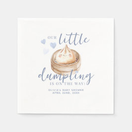Kleine Dumpling Blue Waterverf Baby shower servet