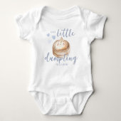 Kleine Dumpling Blue Waterverf Pasgeborene Romper (Voorkant)