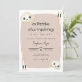 Kleine Dumpling Dim Sum Baby Shower Kaart (Staand voorkant)