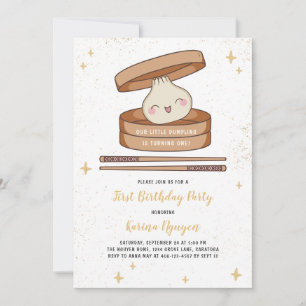 Kleine Dumpling Eerste Verjaardag Kaart