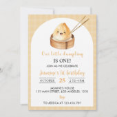 Kleine Dumpling Eerste Verjaardagsfeestuitnodiging Kaart (Voorkant)