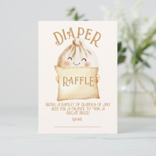Kleine Dumpling Luier Raffle Kaarten (Staand voorkant)