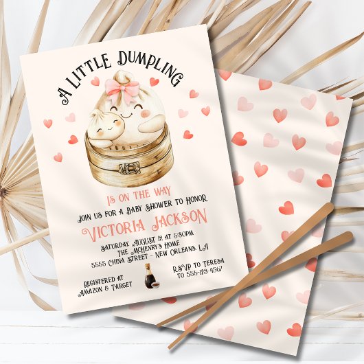 Kleine Dumpling mama en Baby shower Kaart