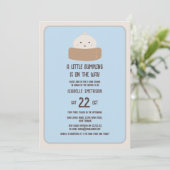 Kleine dumpling op de weg blauw Baby shower Kaart (Staand voorkant)