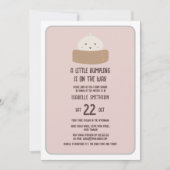 Kleine Dumpling op de weg roze Baby shower Kaart (Voorkant)