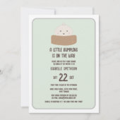 Kleine dumpling op weg naar groen Baby shower Kaart (Voorkant)