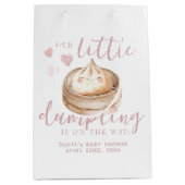 Kleine Dumpling Roze Meisje Baby shower Medium Gif Medium Cadeauzakje (Voorkant)