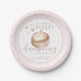 Kleine Dumpling Roze Waterverf Baby shower Papieren Bordje