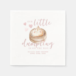 Kleine Dumpling Roze Waterverf Baby shower servet