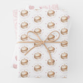 Kleine Dumpling Roze Waterverf Meisje Baby shower Inpakpapier Vel (In situ)