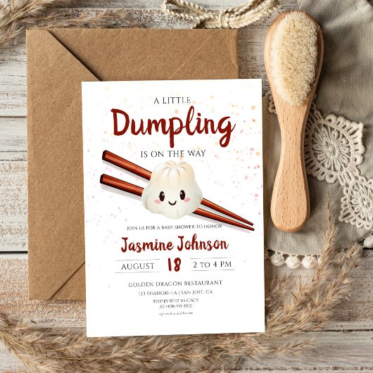 Kleine Dumpling Schattig Chinees Chopstick Baby sh Kaart