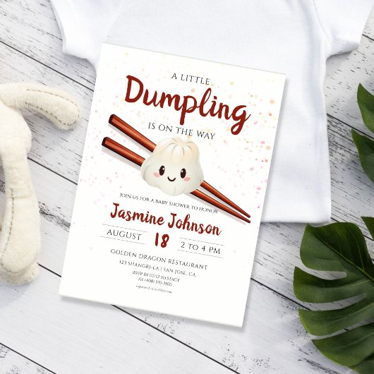 Kleine Dumpling Schattig Chinees Chopstick Baby sh Kaart
