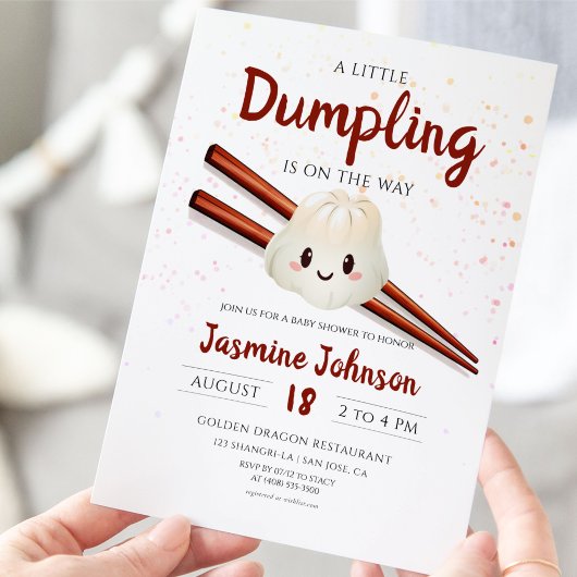 Kleine Dumpling Schattig Chinees Chopstick Baby sh Kaart