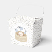 Kleine Dumpling White Blue Boy Verjaardag Bedankdoosjes (Voorkant Zijde)