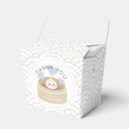 Kleine Dumpling White Blue Boy Verjaardag Bedankdoosjes