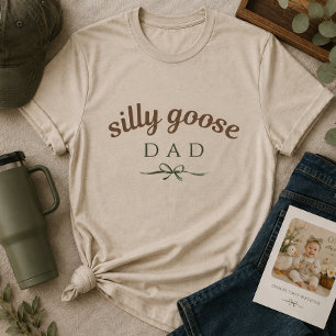 Kleine Dwaze Gans Papa Salie Groen Eerste Verjaard T-shirt