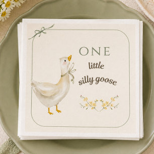 Kleine Dwaze Gans Salie Groene Verjaardagsfeestje Servet