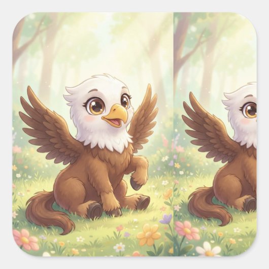 Kleine Eagorse in Bloei Vierkante Sticker (Voorkant)