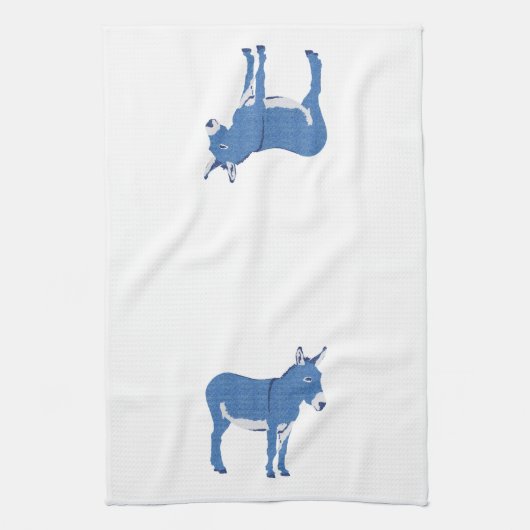 Kleine Eddie Donkey is niet echt blauw Theedoek (Verticaal)