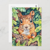 Kleine eekhoorn in eikenboom briefkaart (Voorkant / Achterkant)