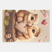 Kleine eekhoorntjes in liefde inpakpapier vel (Voorkant 3)