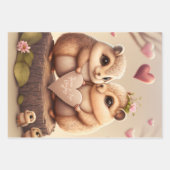 Kleine eekhoorntjes in liefde inpakpapier vel (Voorkant 2)
