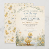 Kleine Eend Baby Shower Kaart (Voorkant / Achterkant)