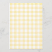 Kleine Eend Geel Gingham Baby Shower Kaart (Achterkant)