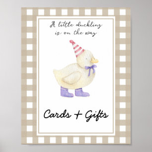 Kleine eend - kaarten en cadeaus baby shower poster