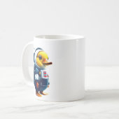 kleine eend met astronautenpak koffiemok (Voorkant links)