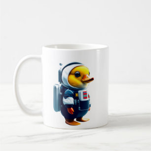 kleine eend met astronautenpak koffiemok