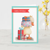 Kleine eend met gepersonaliseerde feestdag voor Ca Kaart (Gele Bloem)