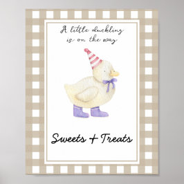 Kleine eend - snoepjes en lekkernijen baby shower poster