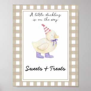 Kleine eend - snoepjes en lekkernijen baby shower poster