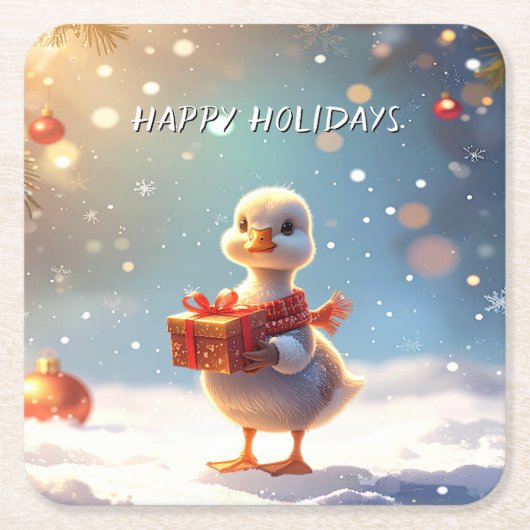 Kleine Eend Vakantie Papier Onderzetter (Voorkant)