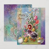 KLEINE EENDEN, KUIKENS, EENVOUDIGERE EIEREN MET ST FEESTDAGENKAART (Voorkant / Achterkant)