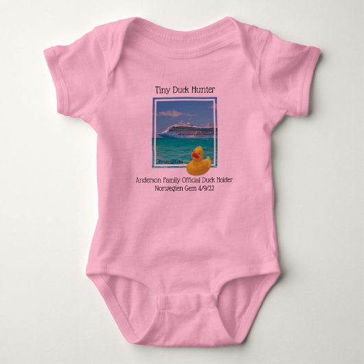 Kleine eenden van de Duck Hunter Cruising eenden B Romper (Voorkant)