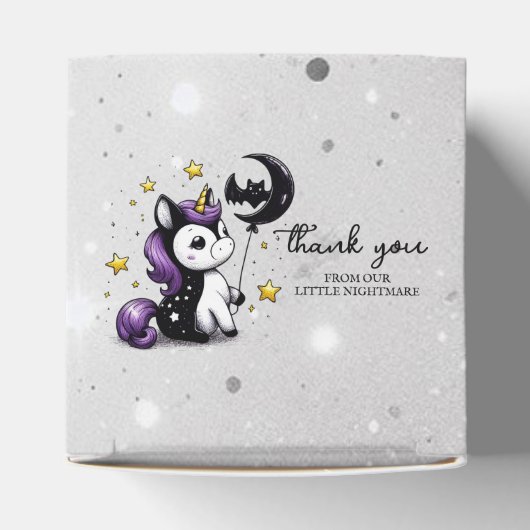 Kleine Eenhoorn Baby shower Bedankdoosjes (Bovenkant)