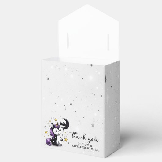 Kleine Eenhoorn Baby shower Bedankdoosjes (Geopend)