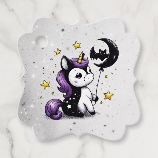 Kleine Eenhoorn Baby shower Bedankjes Labels (Voorkant)