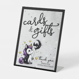 Kleine Eenhoorn Baby shower Kaarten & Geschenken Reclamebord Met Voetstuk