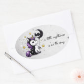 Kleine Eenhoorn Baby shower Ovale Sticker (Envelop)