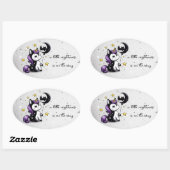 Kleine Eenhoorn Baby shower Ovale Sticker (Vel)