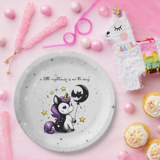 Kleine Eenhoorn Baby shower Papieren Bordje (Feest)