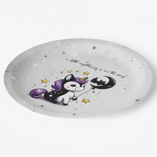 Kleine Eenhoorn Baby shower Papieren Bordje (Gekanteld)