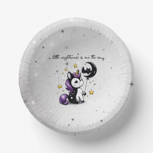 Kleine Eenhoorn Baby shower Papieren Kommen (Voorkant)