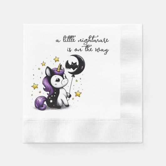 Kleine Eenhoorn Baby shower Servet (Voorkant)